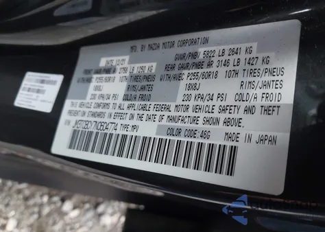 2022 Mazda Cx-9 Touring from USA, damaged, VIN JM3TCBCY7N0604774